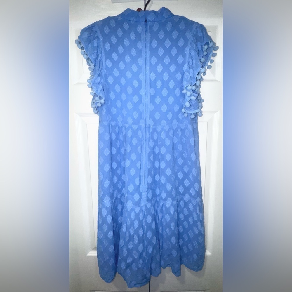 Lilly Pulitzer Arleah Pom Pom Dress – Blue Thistle Daiquiri Ditsy Size 2 EUC - Picture 3 of 10